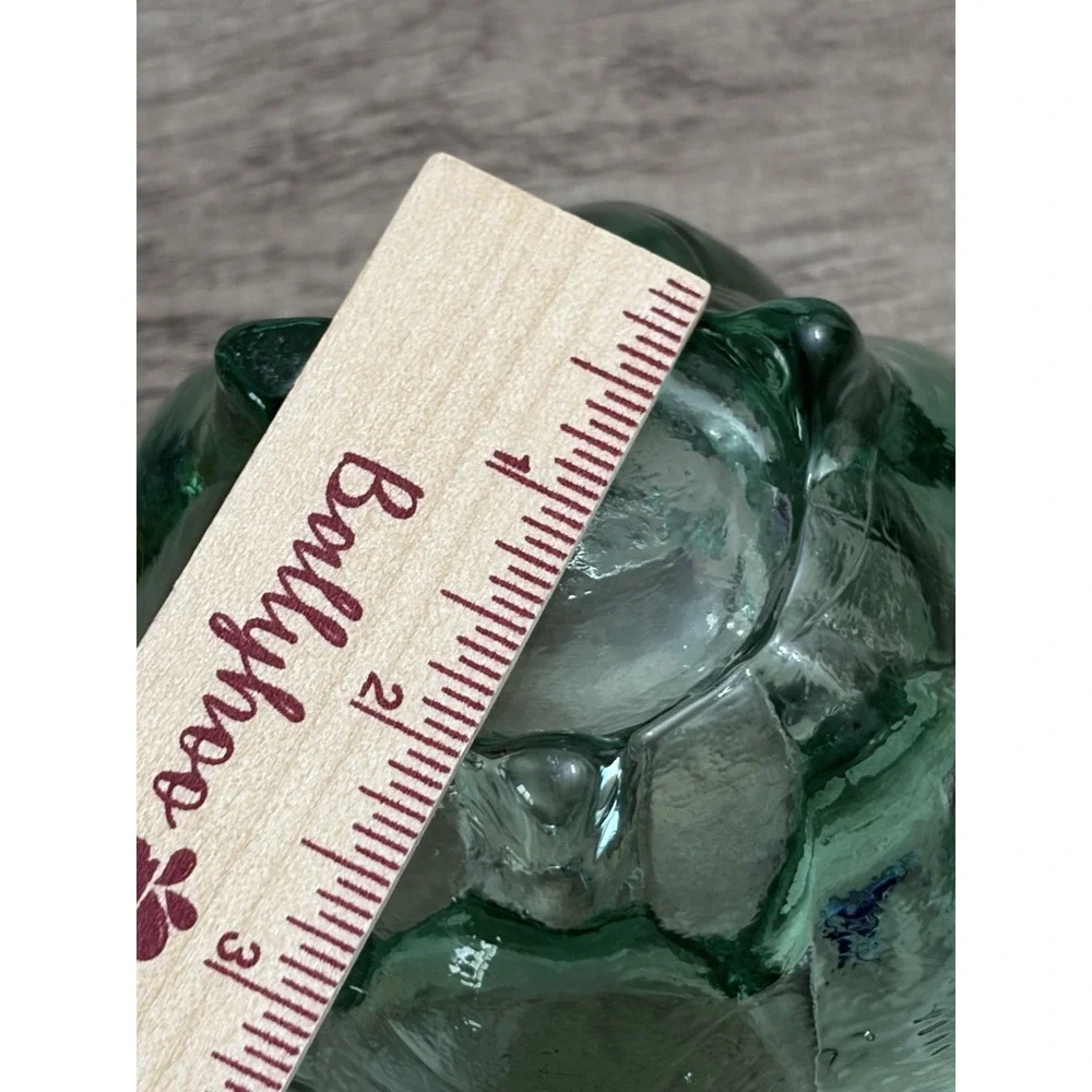 Vintage Spanish Recycled Textured Green Glass Tulip Votive Candle Holder 4